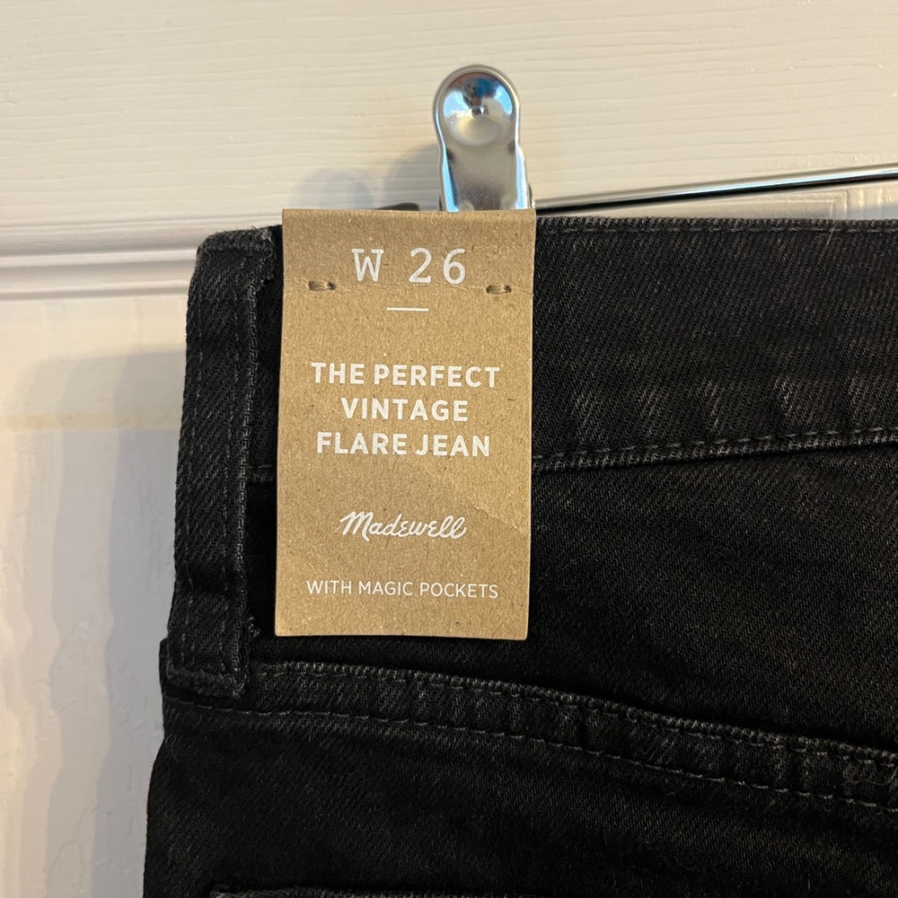 NWT! Madewell Black Perfect Vintage Flare Jeans
